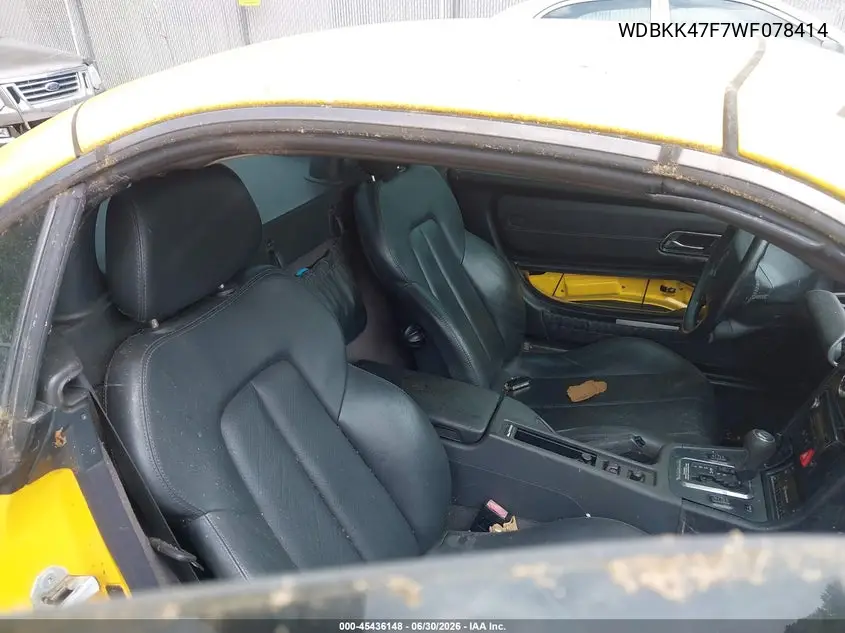 1998 Mercedes-Benz Slk 230 VIN: WDBKK47F7WF078414 Lot: 45436148