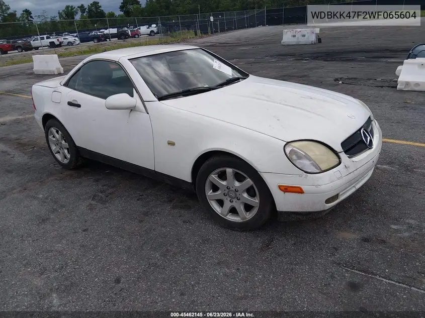 1998 Mercedes-Benz Slk 230 VIN: WDBKK47F2WF065604 Lot: 45462145