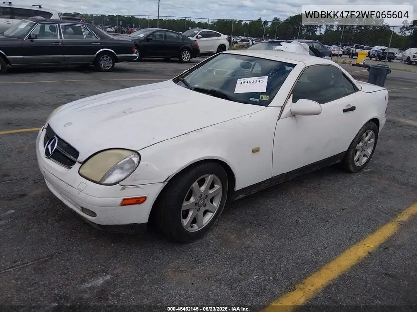 1998 Mercedes-Benz Slk 230 VIN: WDBKK47F2WF065604 Lot: 45462145