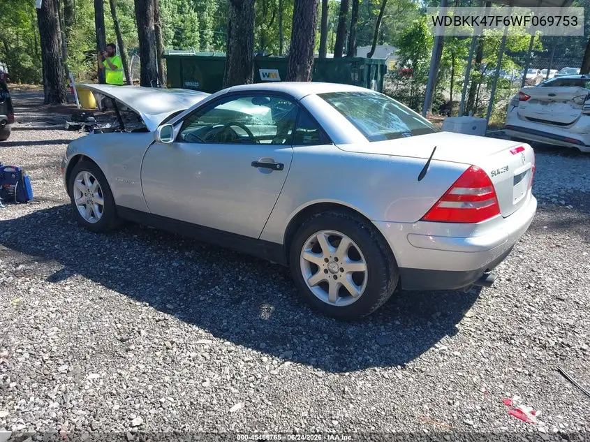 1998 Mercedes-Benz Slk 230 VIN: WDBKK47F6WF069753 Lot: 45466765