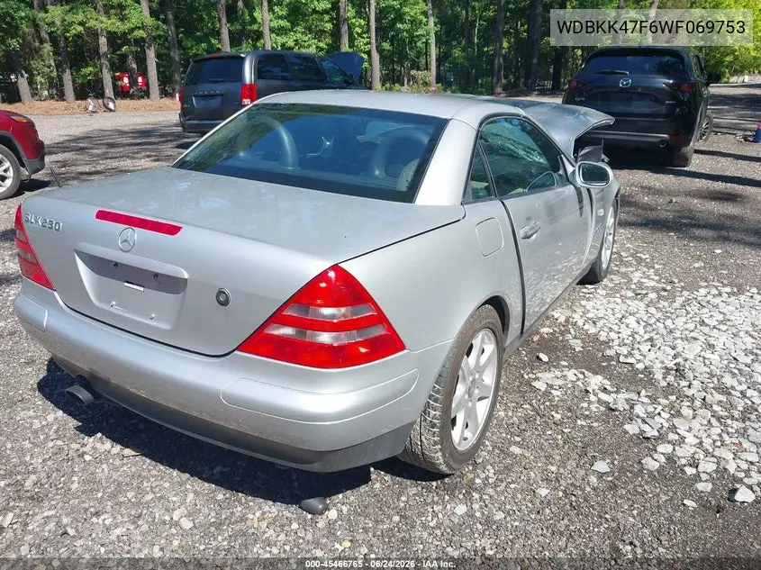 1998 Mercedes-Benz Slk 230 VIN: WDBKK47F6WF069753 Lot: 45466765
