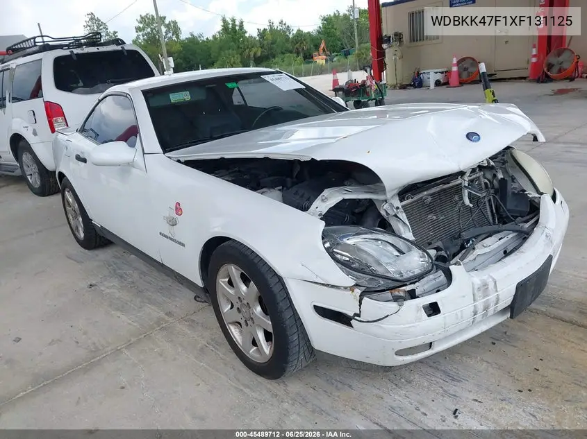 1999 Mercedes-Benz Slk 230 Kompressor VIN: WDBKK47F1XF131125 Lot: 45489712