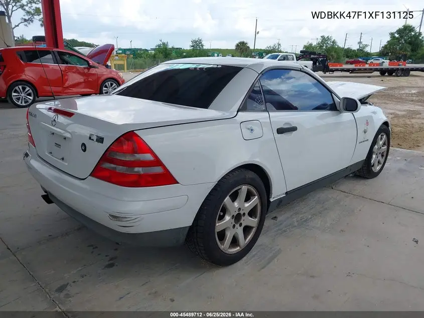 1999 Mercedes-Benz Slk 230 Kompressor VIN: WDBKK47F1XF131125 Lot: 45489712