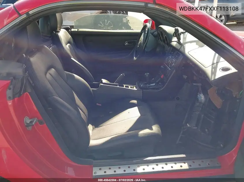 1999 Mercedes-Benz Slk 230 Kompressor VIN: WDBKK47FXXF113108 Lot: 45542304
