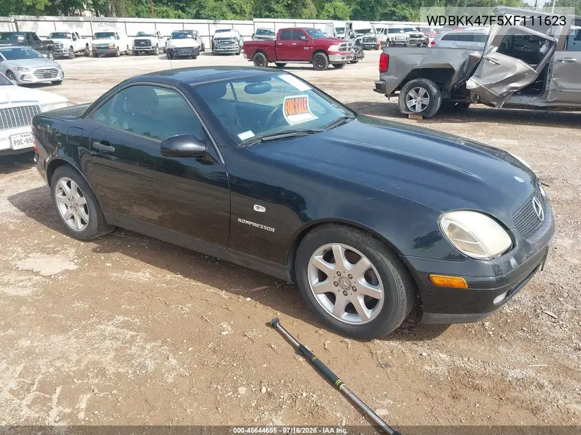 1999 Mercedes-Benz Slk 230 Kompressor VIN: WDBKK47F5XF111623 Lot: 45644655
