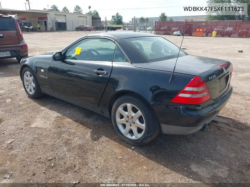1999 Mercedes-Benz Slk 230 Kompressor VIN: WDBKK47F5XF111623 Lot: 45644655