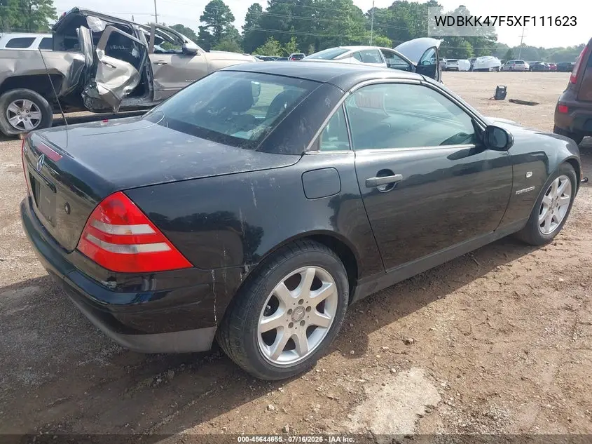 1999 Mercedes-Benz Slk 230 Kompressor VIN: WDBKK47F5XF111623 Lot: 45644655