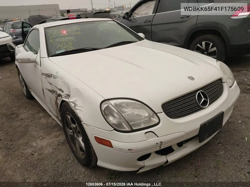 2001 Mercedes-Benz Slk 320 320 VIN: WDBKK65F41F175609 Lot: 12653606