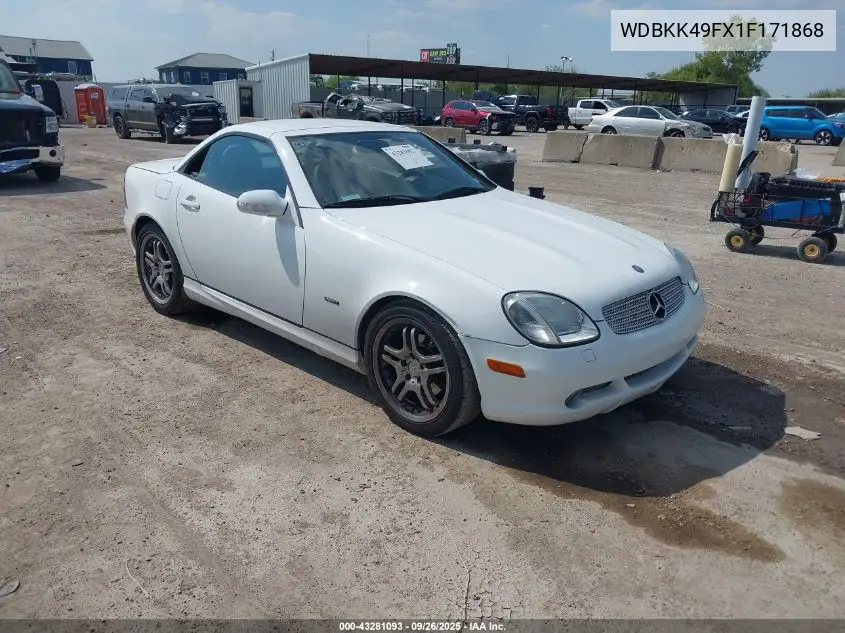 2001 Mercedes-Benz Slk 230 Kompressor VIN: WDBKK49FX1F171868 Lot: 43281093