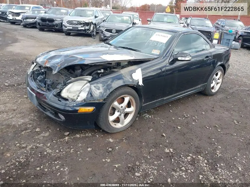 2001 Mercedes-Benz Slk 320 VIN: WDBKK65F61F222865 Lot: 43636869