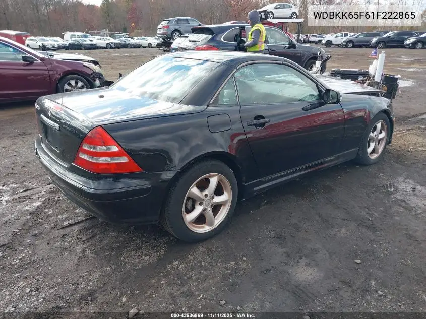 2001 Mercedes-Benz Slk 320 VIN: WDBKK65F61F222865 Lot: 43636869