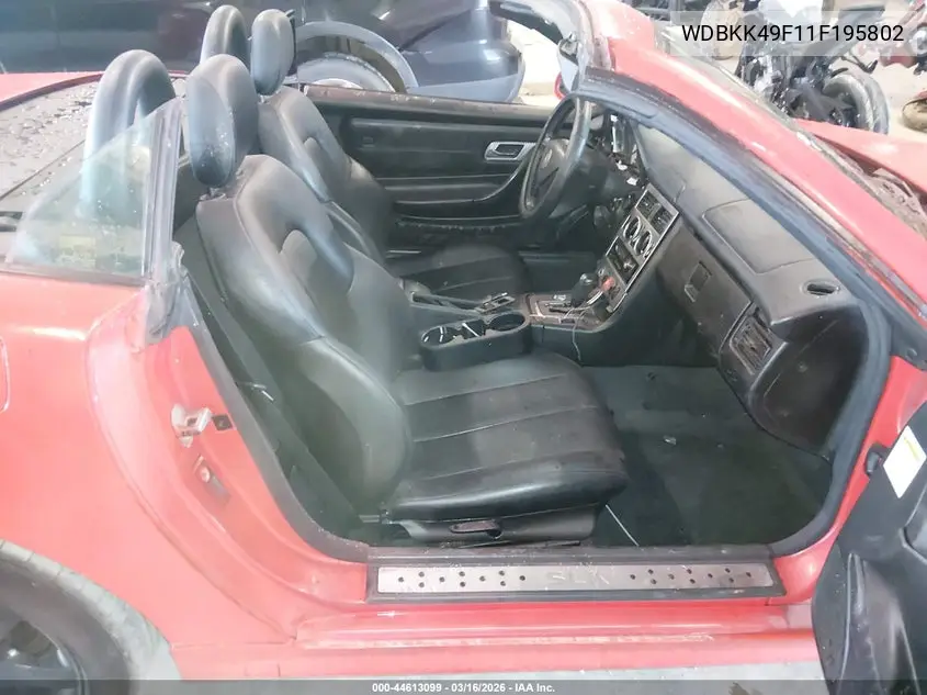 2001 Mercedes-Benz Slk 230 Kompressor VIN: WDBKK49F11F195802 Lot: 44613099