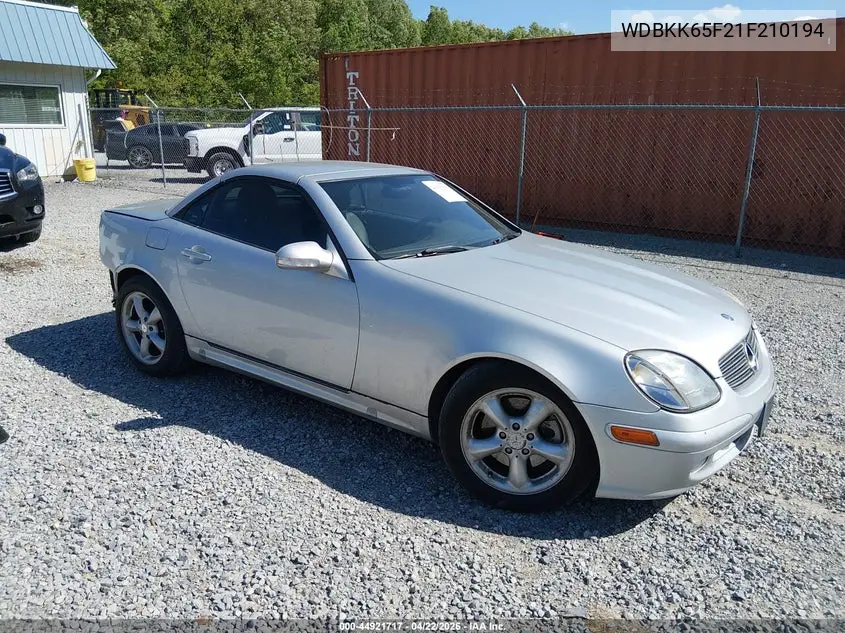 2001 Mercedes-Benz Slk 320 VIN: WDBKK65F21F210194 Lot: 44921717