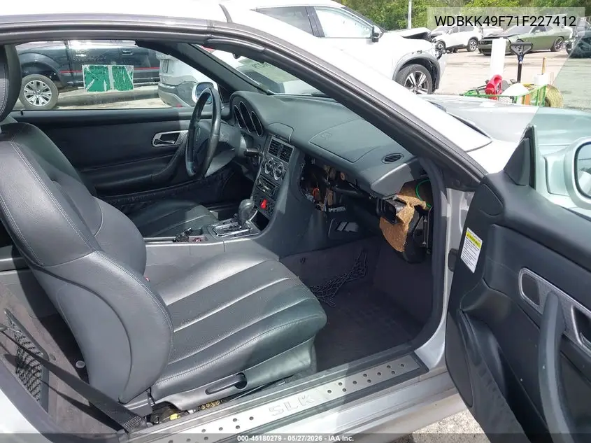 2001 Mercedes-Benz Slk 230 Kompressor VIN: WDBKK49F71F227412 Lot: 45180279