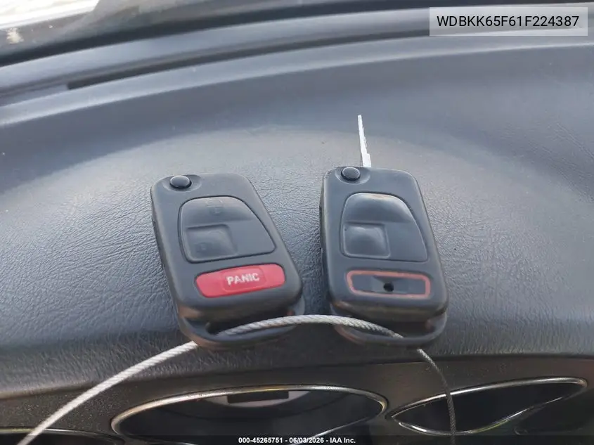 2001 Mercedes-Benz Slk 320 VIN: WDBKK65F61F224387 Lot: 45265751