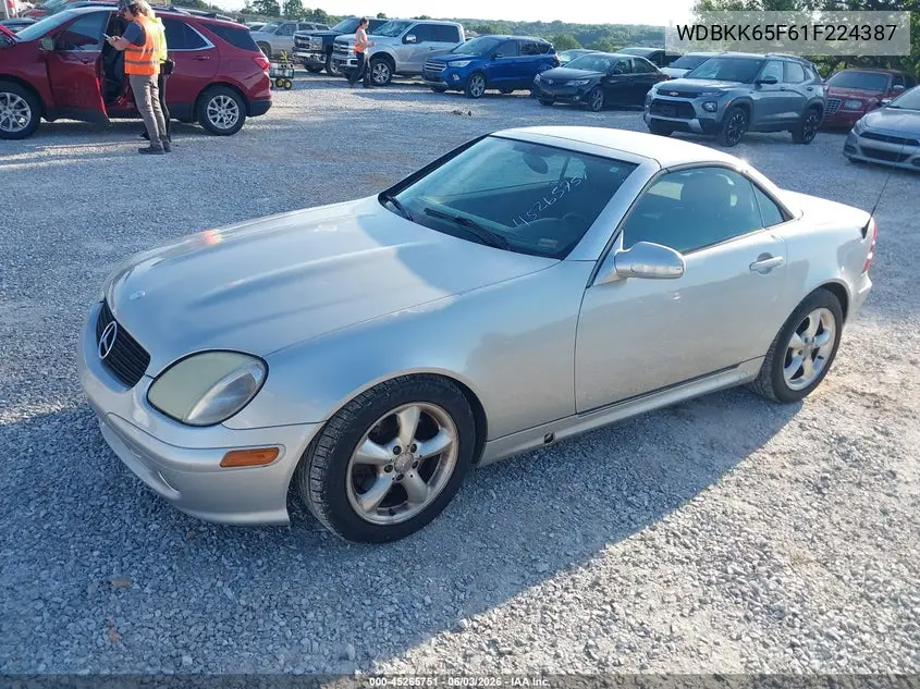 2001 Mercedes-Benz Slk 320 VIN: WDBKK65F61F224387 Lot: 45265751
