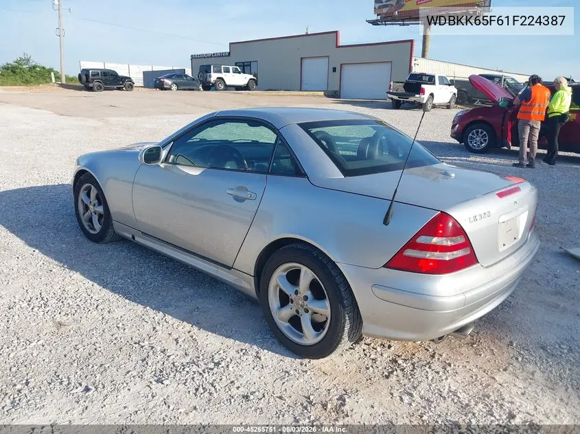 2001 Mercedes-Benz Slk 320 VIN: WDBKK65F61F224387 Lot: 45265751