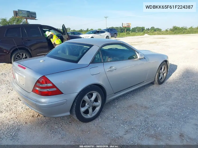 2001 Mercedes-Benz Slk 320 VIN: WDBKK65F61F224387 Lot: 45265751