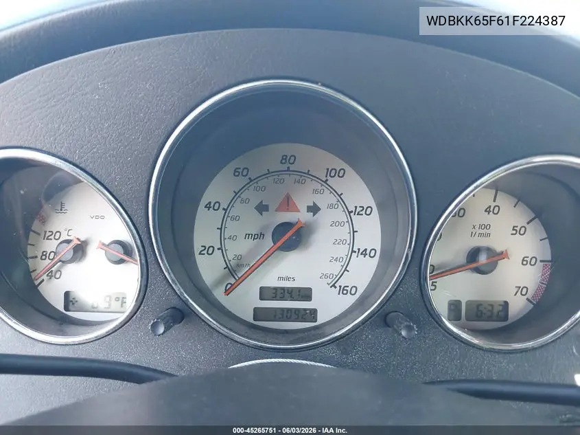 2001 Mercedes-Benz Slk 320 VIN: WDBKK65F61F224387 Lot: 45265751