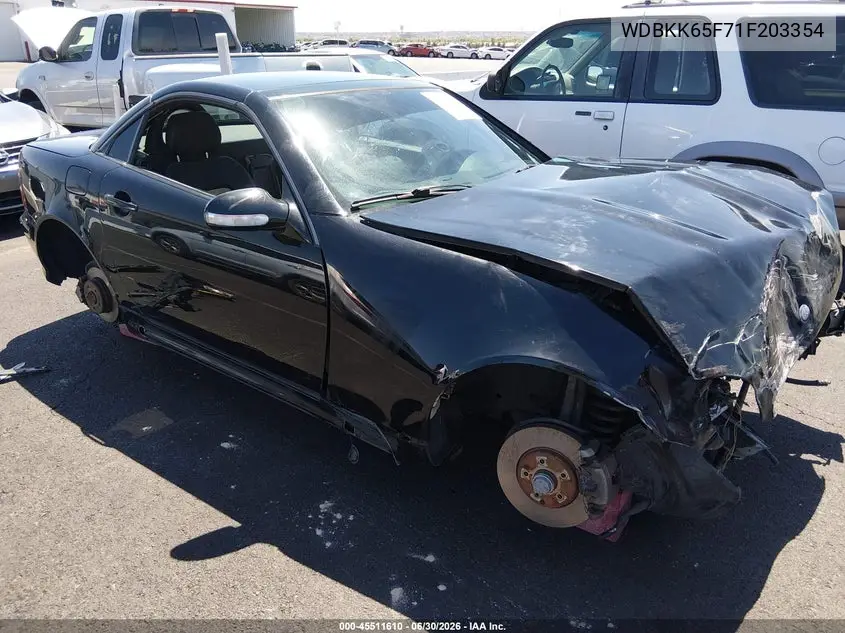 2001 Mercedes-Benz Slk 320 VIN: WDBKK65F71F203354 Lot: 45511610
