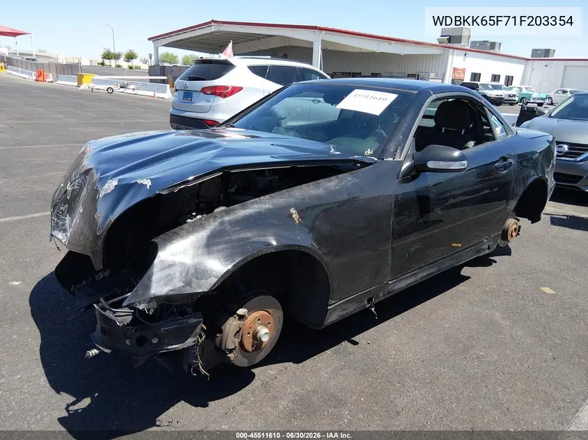 2001 Mercedes-Benz Slk 320 VIN: WDBKK65F71F203354 Lot: 45511610