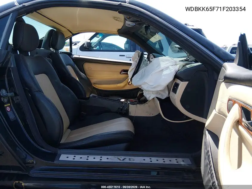 2001 Mercedes-Benz Slk 320 VIN: WDBKK65F71F203354 Lot: 45511610