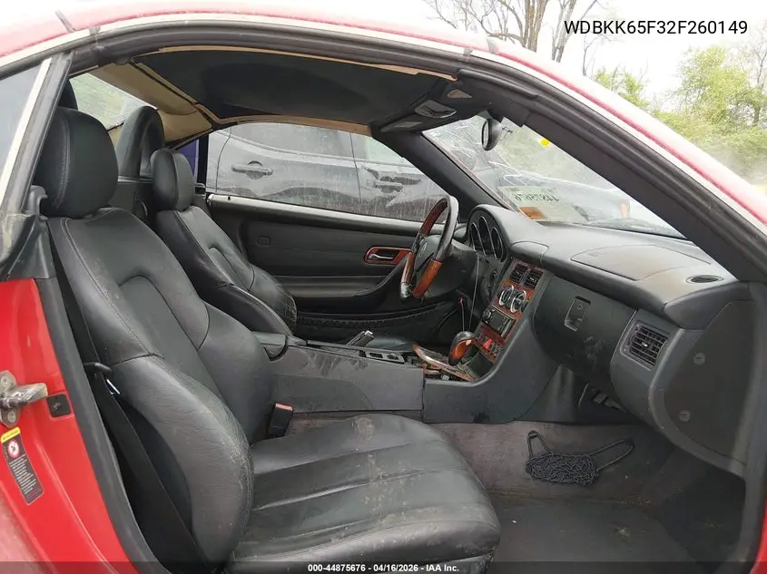 2002 Mercedes-Benz Slk 320 VIN: WDBKK65F32F260149 Lot: 44875676