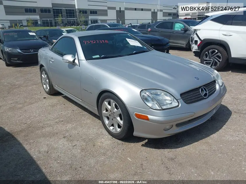 2002 Mercedes-Benz Slk 230 Kompressor VIN: WDBKK49F52F247627 Lot: 45427398