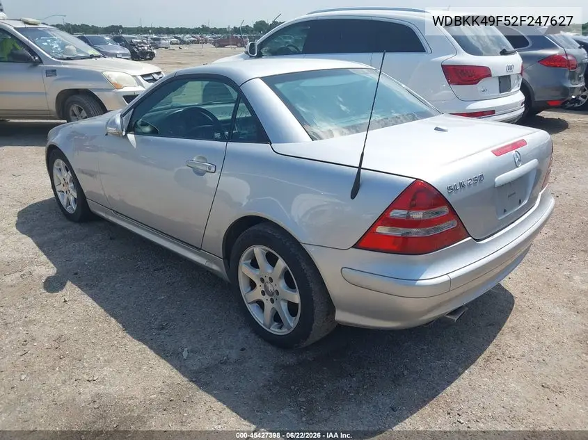 2002 Mercedes-Benz Slk 230 Kompressor VIN: WDBKK49F52F247627 Lot: 45427398