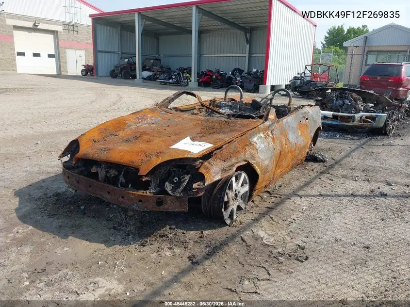 2002 Mercedes-Benz Slk 230 Kompressor VIN: WDBKK49F12F269835 Lot: 45445282