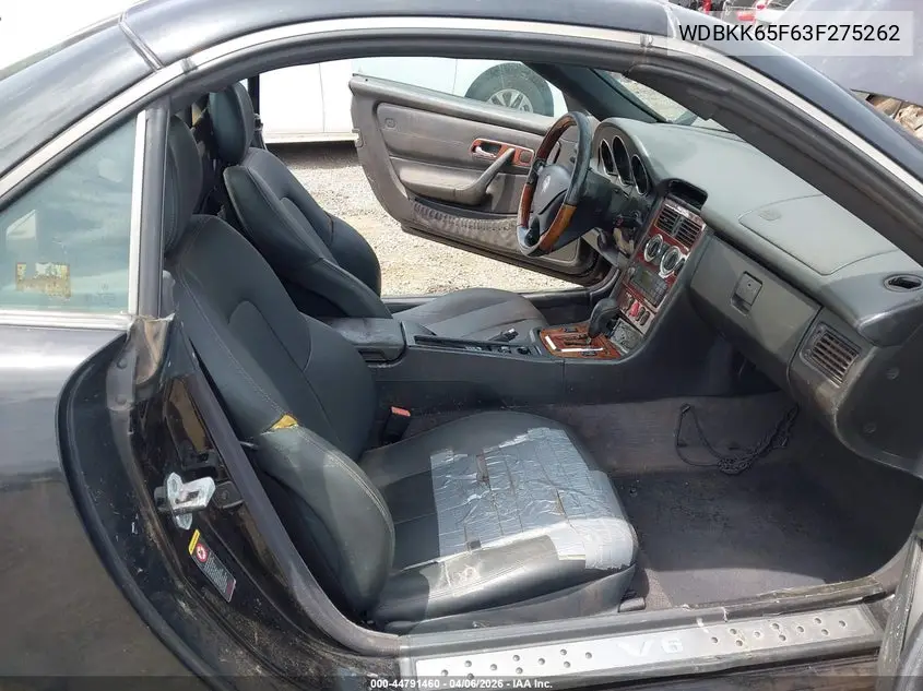2003 Mercedes-Benz Slk 320 VIN: WDBKK65F63F275262 Lot: 44791460
