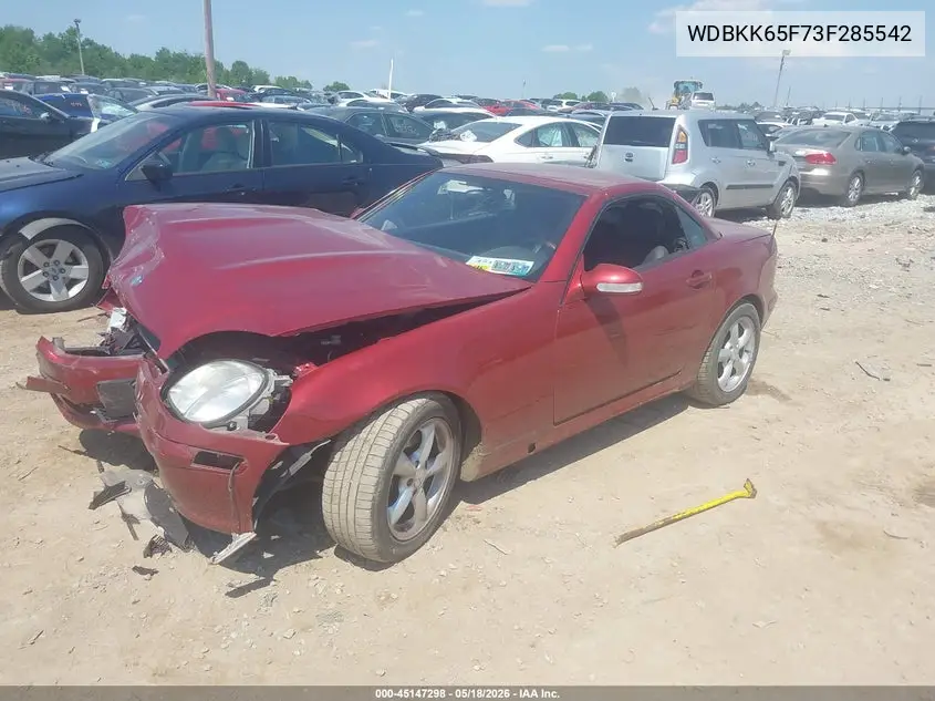 2003 Mercedes-Benz Slk 320 VIN: WDBKK65F73F285542 Lot: 45147298