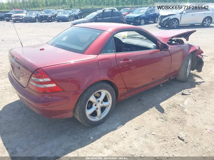 2003 Mercedes-Benz Slk 320 VIN: WDBKK65F73F285542 Lot: 45147298