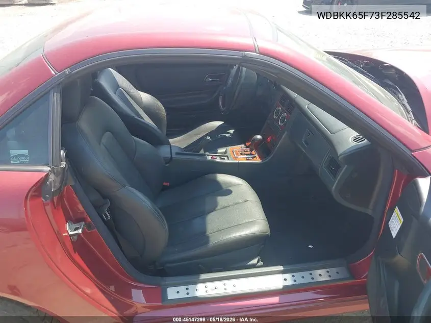 2003 Mercedes-Benz Slk 320 VIN: WDBKK65F73F285542 Lot: 45147298