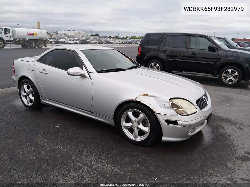 2003 Mercedes-Benz Slk 320 VIN: WDBKK65F93F282979 Lot: 45437755
