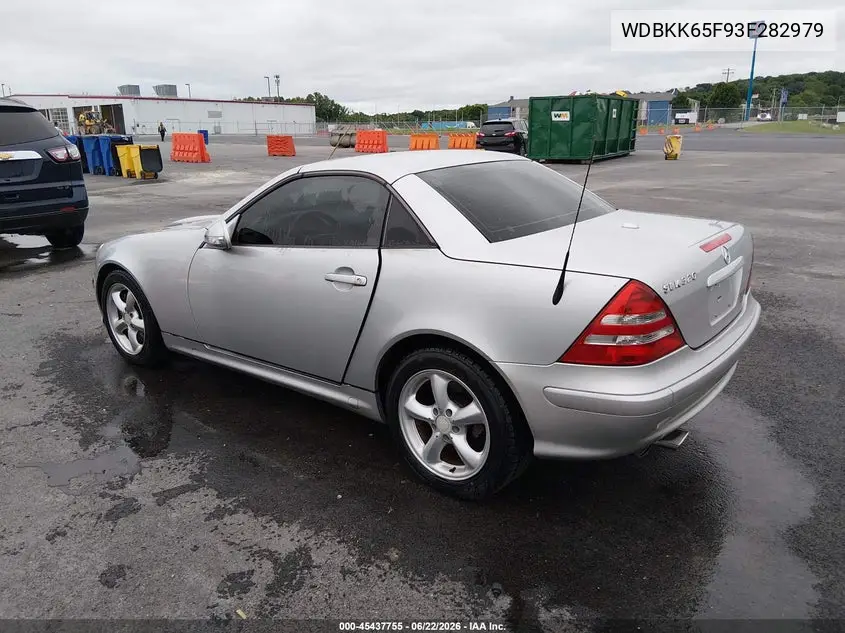 2003 Mercedes-Benz Slk 320 VIN: WDBKK65F93F282979 Lot: 45437755