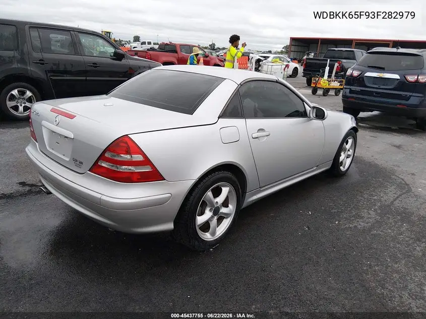 2003 Mercedes-Benz Slk 320 VIN: WDBKK65F93F282979 Lot: 45437755