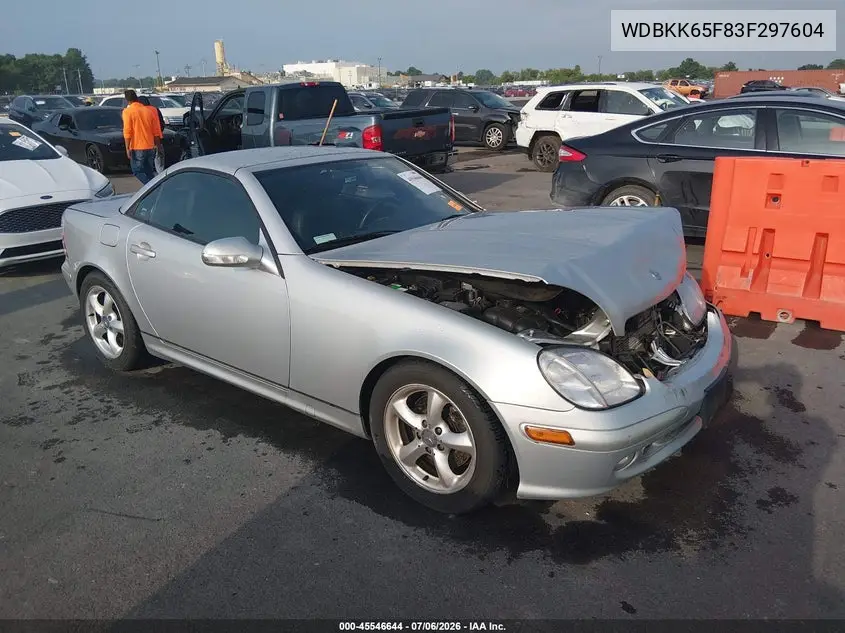2003 Mercedes-Benz Slk 320 VIN: WDBKK65F83F297604 Lot: 45546644