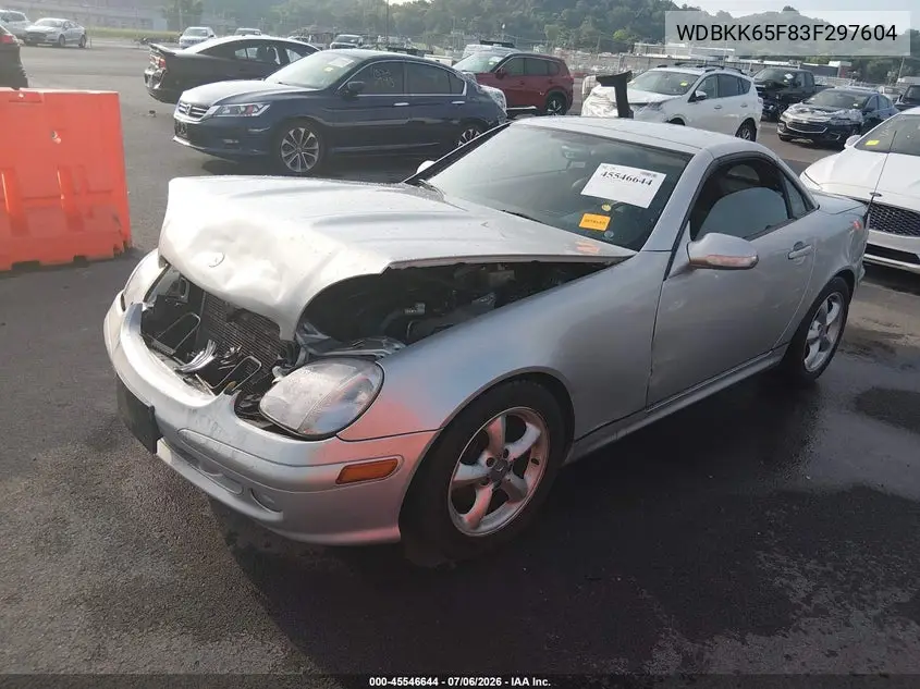 2003 Mercedes-Benz Slk 320 VIN: WDBKK65F83F297604 Lot: 45546644
