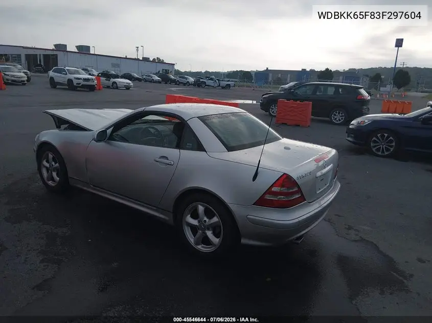 2003 Mercedes-Benz Slk 320 VIN: WDBKK65F83F297604 Lot: 45546644