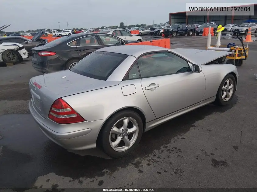 2003 Mercedes-Benz Slk 320 VIN: WDBKK65F83F297604 Lot: 45546644