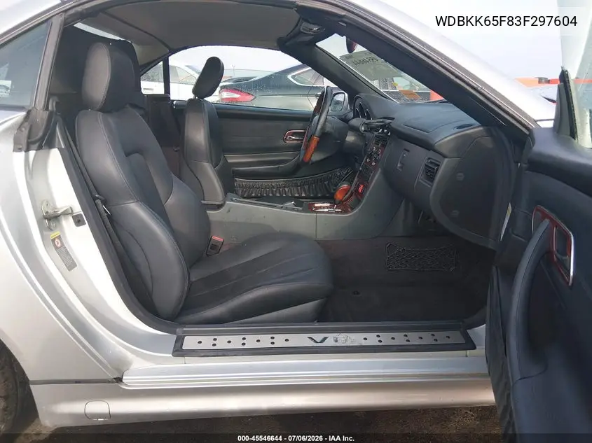 2003 Mercedes-Benz Slk 320 VIN: WDBKK65F83F297604 Lot: 45546644