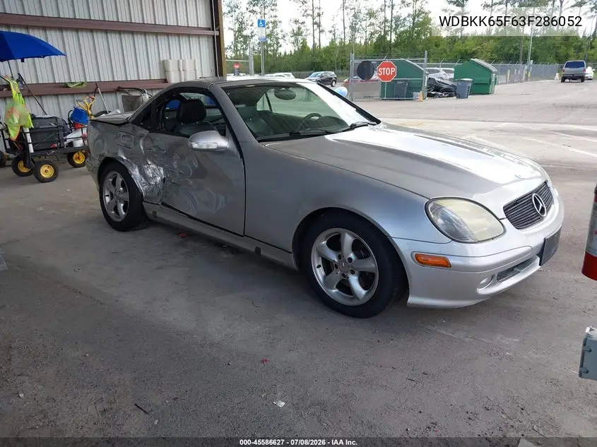 2003 Mercedes-Benz Slk 320 VIN: WDBKK65F63F286052 Lot: 45586627