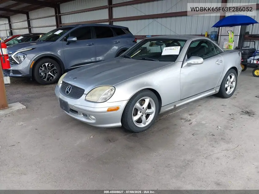 2003 Mercedes-Benz Slk 320 VIN: WDBKK65F63F286052 Lot: 45586627