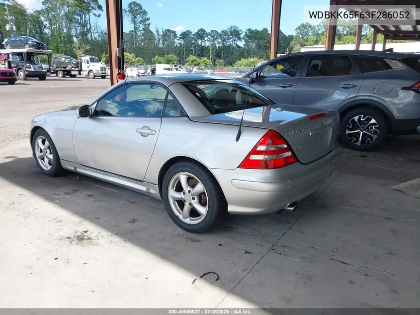 2003 Mercedes-Benz Slk 320 VIN: WDBKK65F63F286052 Lot: 45586627