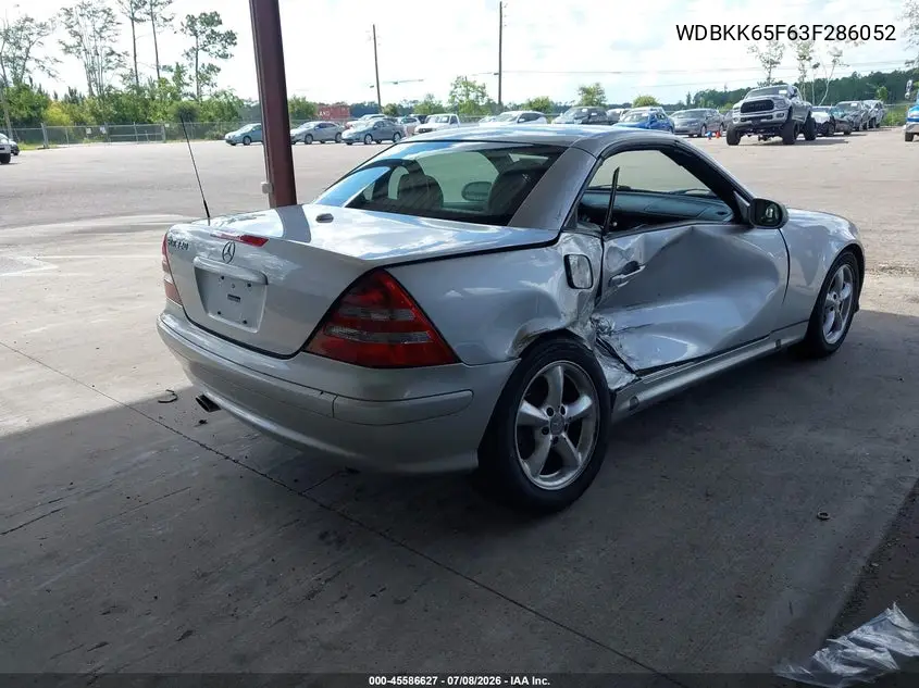 2003 Mercedes-Benz Slk 320 VIN: WDBKK65F63F286052 Lot: 45586627