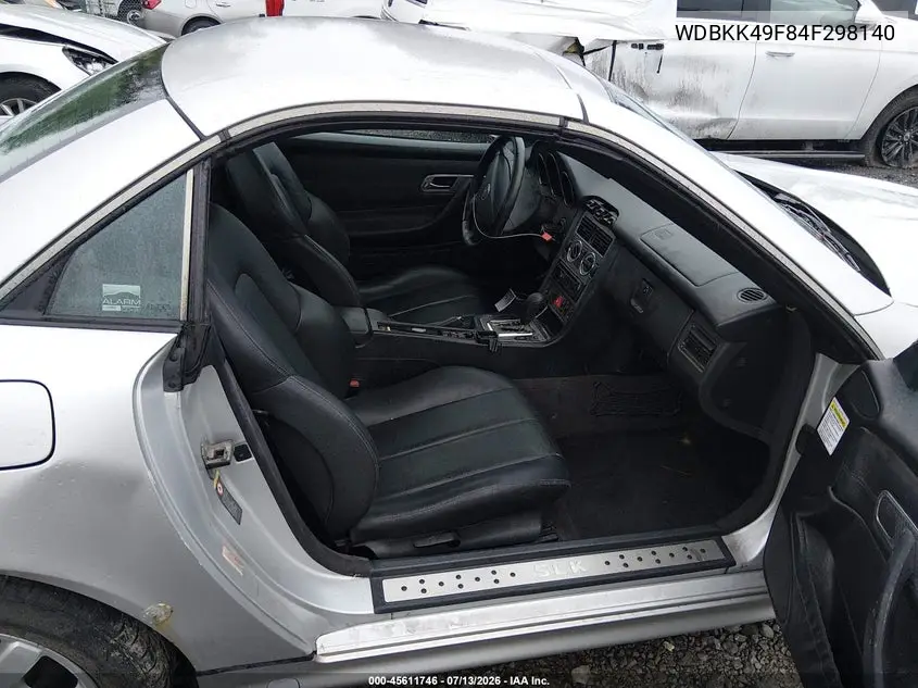 2004 Mercedes-Benz Slk 230 Kompressor VIN: WDBKK49F84F298140 Lot: 45611746