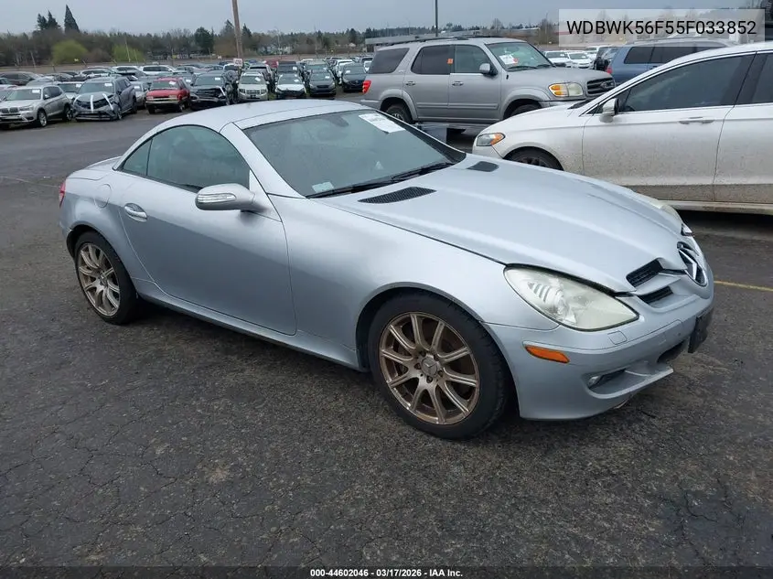 2005 Mercedes-Benz Slk 350 VIN: WDBWK56F55F033852 Lot: 44602046