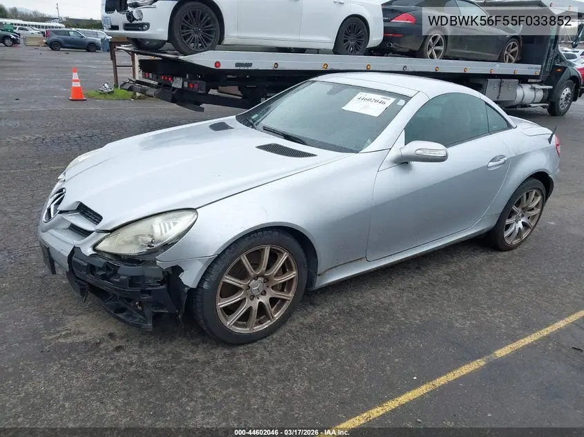 2005 Mercedes-Benz Slk 350 VIN: WDBWK56F55F033852 Lot: 44602046