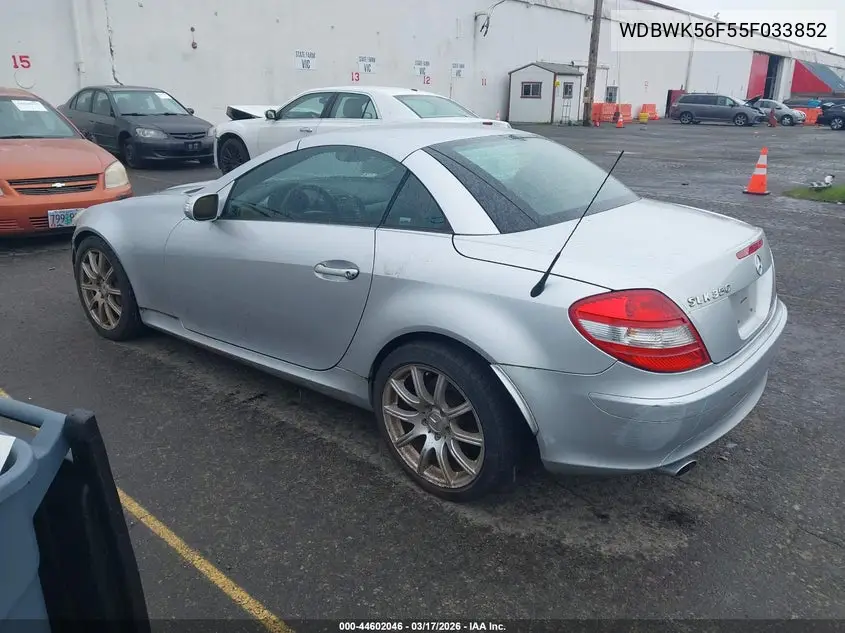 2005 Mercedes-Benz Slk 350 VIN: WDBWK56F55F033852 Lot: 44602046